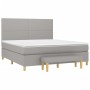 Cama box spring con colchón tela gris claro 160x200 cm de vidaXL, Camas y somieres - Ref: Foro24-3137005, Precio: 578,37 €, D...