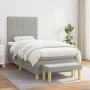 Box spring bed with light gray fabric mattress 90x190 cm by vidaXL, Beds and slatted bases - Ref: Foro24-3137277, Price: 328,...