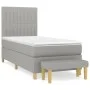Box spring bed with light gray fabric mattress 90x190 cm by vidaXL, Beds and slatted bases - Ref: Foro24-3137277, Price: 328,...