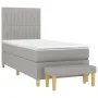 Box spring bed with light gray fabric mattress 90x190 cm by vidaXL, Beds and slatted bases - Ref: Foro24-3137277, Price: 328,...