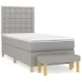Box spring bed with light gray fabric mattress 90x190 cm by vidaXL, Beds and slatted bases - Ref: Foro24-3137437, Price: 331,...