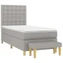 Box spring bed with light gray fabric mattress 90x190 cm by vidaXL, Beds and slatted bases - Ref: Foro24-3137437, Price: 331,...