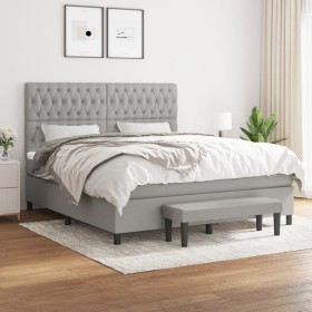 Boxspringbett mit hellgrauer Stoffmatratze 180x200 cm von vidaXL, Betten und Lattenroste - Ref: Foro24-3136853, Preis: 633,00...