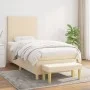 Box spring bed with cream fabric mattress 100x200 cm by vidaXL, Beds and slatted bases - Ref: Foro24-3136978, Price: 372,87 €...