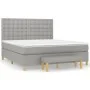 Cama box spring con colchón tela gris claro 180x200 cm de vidaXL, Camas y somieres - Ref: Foro24-3137493, Precio: 686,06 €, D...