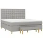 Cama box spring con colchón tela gris claro 180x200 cm de vidaXL, Camas y somieres - Ref: Foro24-3137493, Precio: 686,06 €, D...