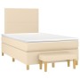 Cama box spring con colchón tela color crema 120x200 cm de vidaXL, Camas y somieres - Ref: Foro24-3136986, Precio: 467,47 €, ...