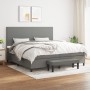 Cama box spring con colchón tela gris oscuro 200x200 cm de vidaXL, Camas y somieres - Ref: Foro24-3136462, Precio: 771,99 €, ...