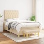 Box spring bed with cream fabric mattress 120x200 cm by vidaXL, Beds and slatted bases - Ref: Foro24-3137386, Price: 473,22 €...