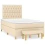 Cama box spring con colchón tela color crema 120x200 cm de vidaXL, Camas y somieres - Ref: Foro24-3137386, Precio: 464,75 €, ...