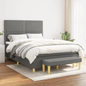 Box spring bed with dark gray fabric mattress 140x200 cm by vidaXL, Beds and slatted bases - Ref: Foro24-3137078, Price: 500,...