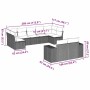 Set muebles jardín 9 pzas y cojines ratán sintético gris claro