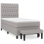 Boxspringbett mit hellgrauer Stoffmatratze 100x200 cm von vidaXL, Betten und Lattenroste - Ref: Foro24-3136813, Preis: 372,18...