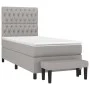 Box spring bed with light gray fabric mattress 100x200 cm by vidaXL, Beds and slatted bases - Ref: Foro24-3136813, Price: 364...