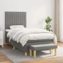 Box spring bed with dark gray fabric mattress 90x200 cm by vidaXL, Beds and slatted bases - Ref: Foro24-3137286, Price: 382,6...