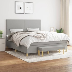 Boxspringbett mit hellgrauer Stoffmatratze 180x200 cm von vidaXL, Betten und Lattenroste - Ref: Foro24-3137013, Preis: 662,05...