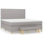 Box spring bed with light gray fabric mattress 180x200 cm by vidaXL, Beds and slatted bases - Ref: Foro24-3137013, Price: 663...