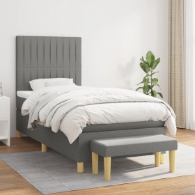 Boxspringbett mit dunkelgrauer Stoffmatratze 90x190 cm von vidaXL, Betten und Lattenroste - Ref: Foro24-3137278, Preis: 347,5...