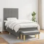 Box spring bed with dark gray fabric mattress 90x190 cm by vidaXL, Beds and slatted bases - Ref: Foro24-3137278, Price: 341,6...
