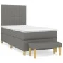 Cama box spring con colchón tela gris oscuro 90x190 cm de vidaXL, Camas y somieres - Ref: Foro24-3137278, Precio: 345,70 €, D...