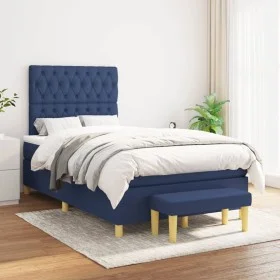 Box spring bed with blue fabric mattress 120x200 cm by vidaXL, Beds and slatted bases - Ref: Foro24-3137387, Price: 463,45 €,...