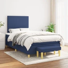 Box spring bed with blue fabric mattress 120x200 cm by vidaXL, Beds and slatted bases - Ref: Foro24-3136987, Price: 437,55 €,...