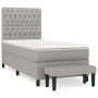 Box spring bed with light gray fabric mattress 90x200 cm by vidaXL, Beds and slatted bases - Ref: Foro24-3136805, Price: 353,...