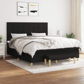Cama box spring con colchón tela negro 160x200 cm de vidaXL, Camas y somieres - Ref: Foro24-3137167, Precio: 618,23 €, Descue...