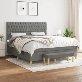Box spring bed with dark gray fabric mattress 180x200 cm by vidaXL, Beds and slatted bases - Ref: Foro24-3137414, Price: 657,...