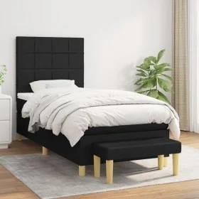 Box spring bed with black fabric mattress 90x190 cm by vidaXL, Beds and slatted bases - Ref: Foro24-3137119, Price: 313,26 €,...