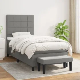 Box spring bed with dark gray fabric mattress 80x200 cm by vidaXL, Beds and slatted bases - Ref: Foro24-3136550, Price: 402,3...