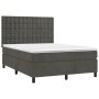 Boxspringbett mit Matratze und dunkelgrauem LED-Samt 140x190 cm von vidaXL, Betten und Lattenroste - Ref: Foro24-3136360, Pre...