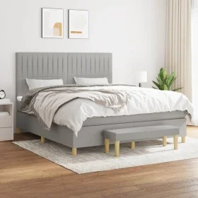 Box spring bed with light gray fabric mattress 180x200 cm by vidaXL, Beds and slatted bases - Ref: Foro24-3137333, Price: 636...