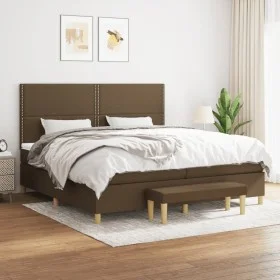 Box spring bed with dark brown fabric mattress 200x200 cm by vidaXL, Beds and slatted bases - Ref: Foro24-3137104, Price: 724...