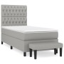 Box spring bed with light gray fabric mattress 90x190 cm by vidaXL, Beds and slatted bases - Ref: Foro24-3136797, Price: 358,...