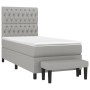Box spring bed with light gray fabric mattress 90x190 cm by vidaXL, Beds and slatted bases - Ref: Foro24-3136797, Price: 358,...