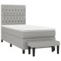 Box spring bed with light gray fabric mattress 90x190 cm by vidaXL, Beds and slatted bases - Ref: Foro24-3136797, Price: 338,...