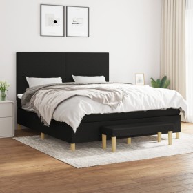 Box spring bed with black fabric mattress 160x200 cm by vidaXL, Beds and slatted bases - Ref: Foro24-3137007, Price: 617,20 €...