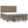 Box spring bed with taupe gray fabric mattress 160x200 cm by vidaXL, Beds and slatted bases - Ref: Foro24-3136609, Price: 629...
