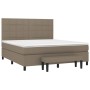 Box spring bed with taupe gray fabric mattress 160x200 cm by vidaXL, Beds and slatted bases - Ref: Foro24-3136609, Price: 606...