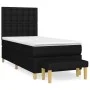 Box spring bed with black fabric mattress 90x190 cm by vidaXL, Beds and slatted bases - Ref: Foro24-3137439, Price: 316,58 €,...