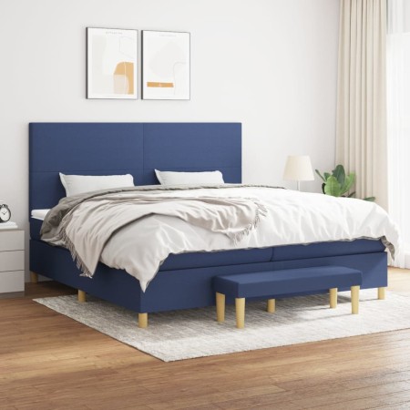 Boxspringbett mit blauer Stoffmatratze 200x200 cm von vidaXL, Betten und Lattenroste - Ref: Foro24-3137027, Preis: 725,62 €, ...
