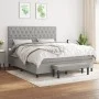 Box spring bed with light gray fabric mattress 160x200 cm by vidaXL, Beds and slatted bases - Ref: Foro24-3136845, Price: 606...