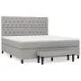 Box spring bed with light gray fabric mattress 160x200 cm by vidaXL, Beds and slatted bases - Ref: Foro24-3136845, Price: 606...