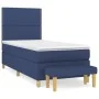 Box spring bed with blue fabric mattress 100x200 cm by vidaXL, Beds and slatted bases - Ref: Foro24-3137059, Price: 354,66 €,...