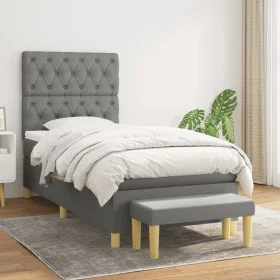 Box spring bed with dark gray fabric mattress 80x200 cm by vidaXL, Beds and slatted bases - Ref: Foro24-3137350, Price: 373,7...