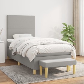 Boxspringbett mit hellgrauer Stoffmatratze 80x200 cm von vidaXL, Betten und Lattenroste - Ref: Foro24-3136949, Preis: 334,15 ...