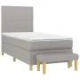 Box spring bed with light gray fabric mattress 80x200 cm by vidaXL, Beds and slatted bases - Ref: Foro24-3136949, Price: 330,...