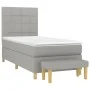 Box spring bed with light gray fabric mattress 100x200 cm by vidaXL, Beds and slatted bases - Ref: Foro24-3137133, Price: 371...