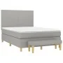 Cama box spring con colchón tela gris claro 140x190 cm de vidaXL, Camas y somieres - Ref: Foro24-3136989, Precio: 558,63 €, D...
